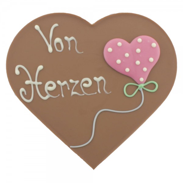 Beschriftetes Herz Vollmilch Von Herzen
