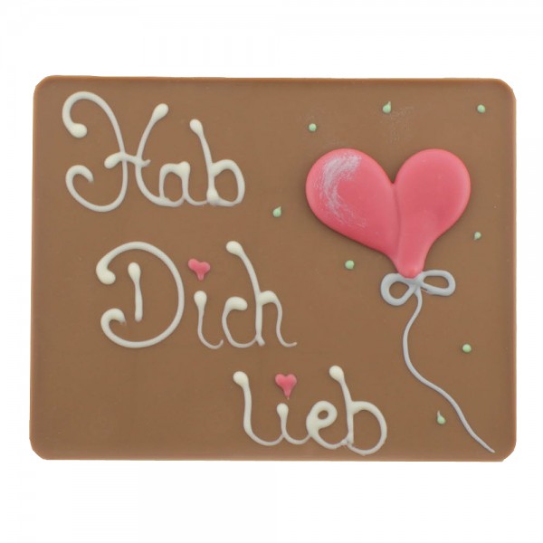 Beschriftete Tafel Vollmilch Hab Dich lieb