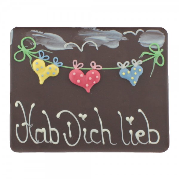 Beschriftete Tafel Edelbitter Hab Dich lieb
